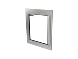 Perlick G5 Luxe ADA Stainless Steel Glass Door Panel with Knurled Handle – Left Hinge, Locking