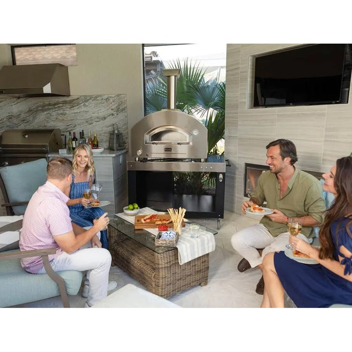 Alfa Pizza Oven - Futuro 2 Pizze Hybrid Gas-Fired In Silver Black - FXFT-2P-MSB-U