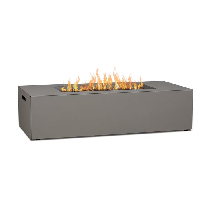 Covewood 58-Inch Low Profile Rectangular Aluminum Natural Gas Fire Pit Table in Cloud Gray (Ships Propane with Conversion Kit)