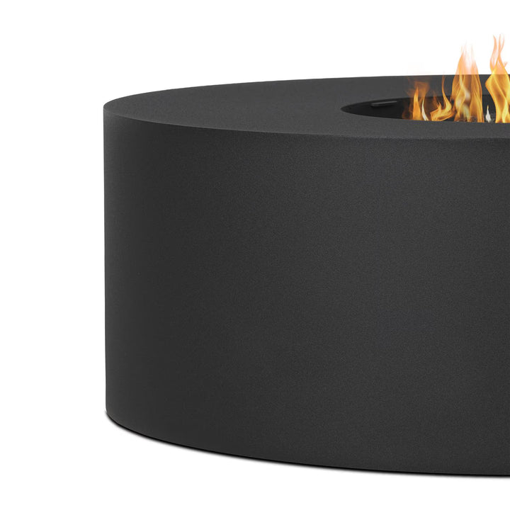 Real Flame 41-Inch Round Aluminum Natural Gas Fire Pit Table – Charcoal