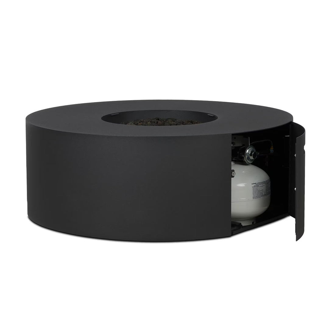 Real Flame 41-Inch Round Aluminum Natural Gas Fire Pit Table – Charcoal