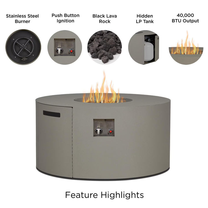 Real Flame 41-Inch Round Aluminum Propane Fire Pit Table