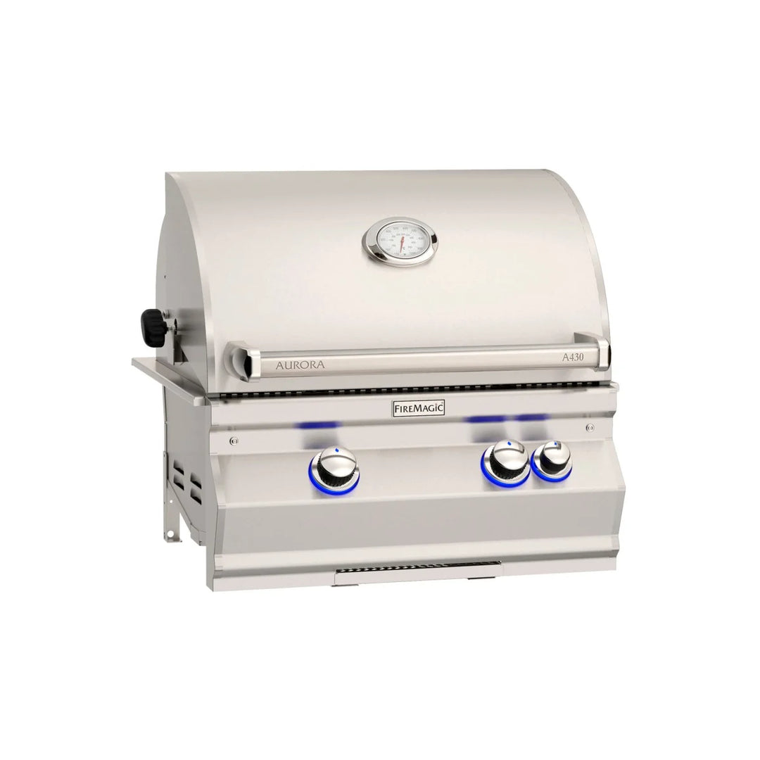 Fire Magic Aurora A430i 24-Inch Built-In Natural Gas Grill with Infrared Sear Burner & Analog Thermometer