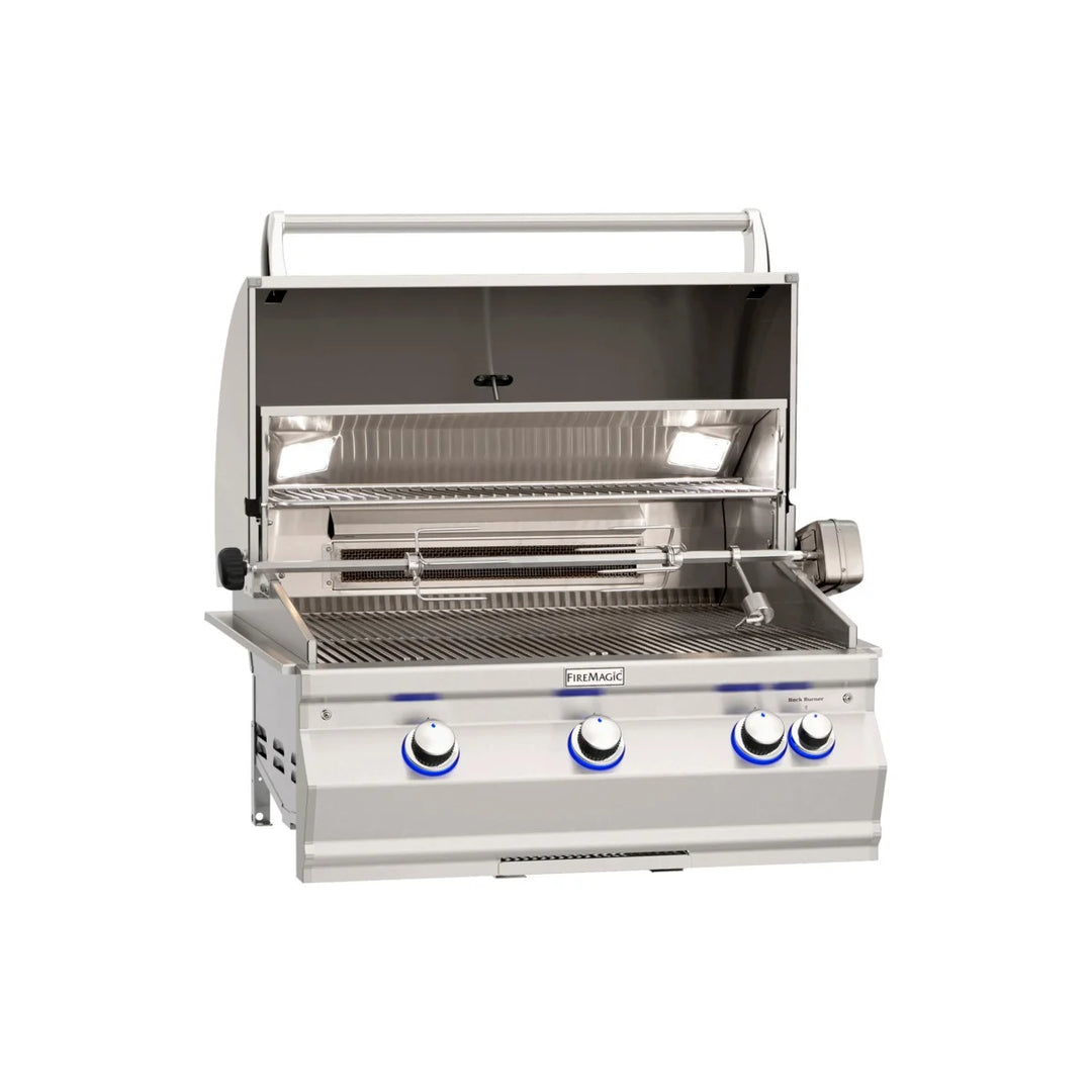 Fire Magic Aurora A660i 30-Inch Built-In Natural Gas Grill with Infrared Sear Burner, Backburner & Rotisserie