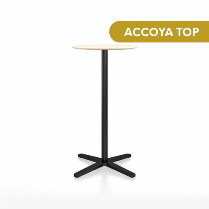 Emeco 2 Inch® X Base Bar Table, 30inches Black Powder Coated Round by Jasper Morrison
