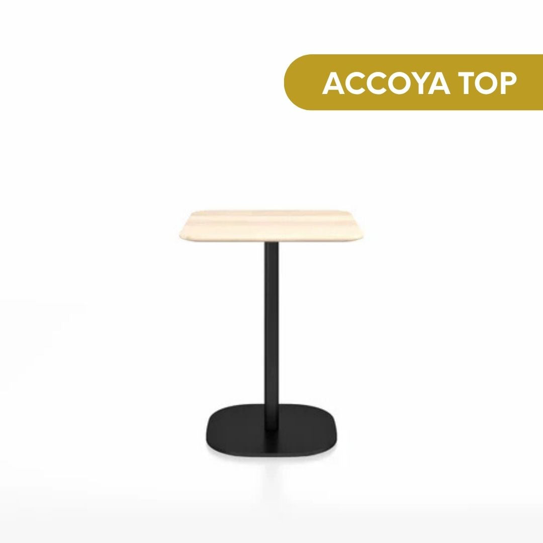 Emeco 2 Inch® Flat Base Café Table, by Jasper Morrison 24inches Black Powder Coated