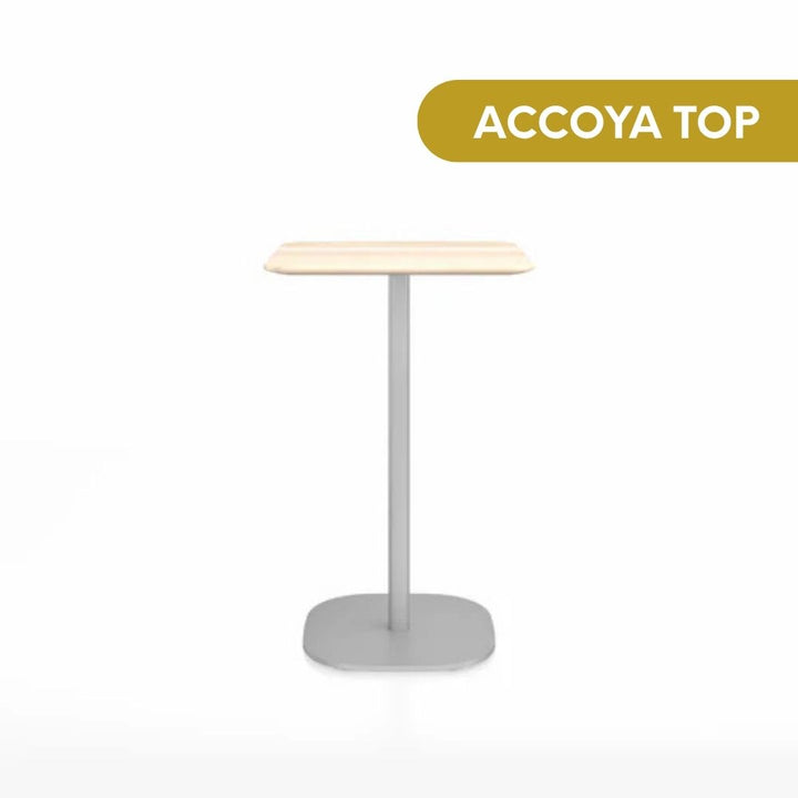 Emeco 2 Inch® X Base Counter Table, 24inches Silver Powder Coated Square by Jasper Morrison