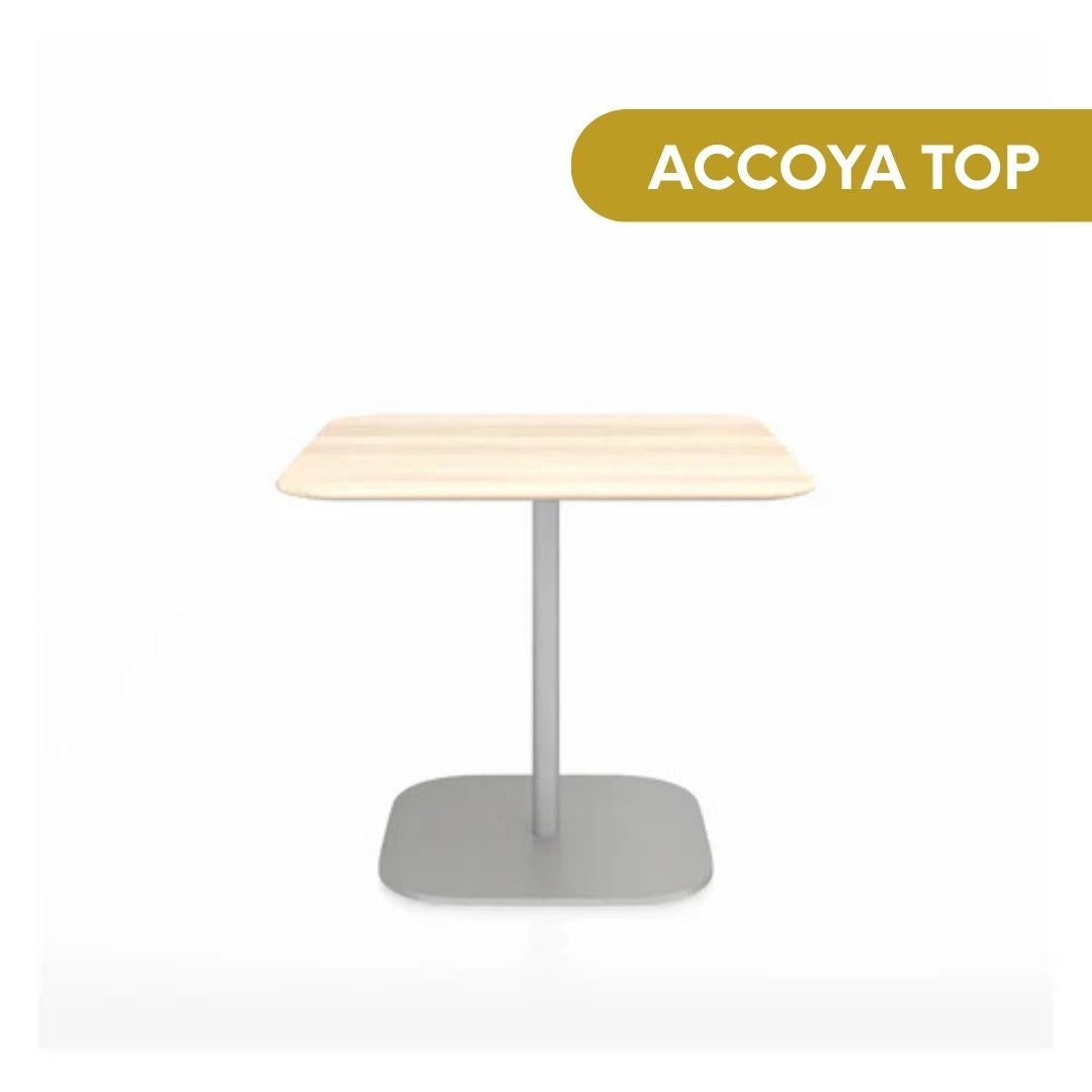 Emeco 2 Inch® Flat Base Café Table by Jasper Morrison 36inches Hand Brushed