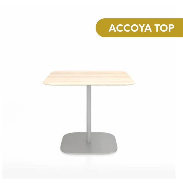 Emeco 2 Inch® Flat Base Café Table by Jasper Morrison 24inches Hand Brushed