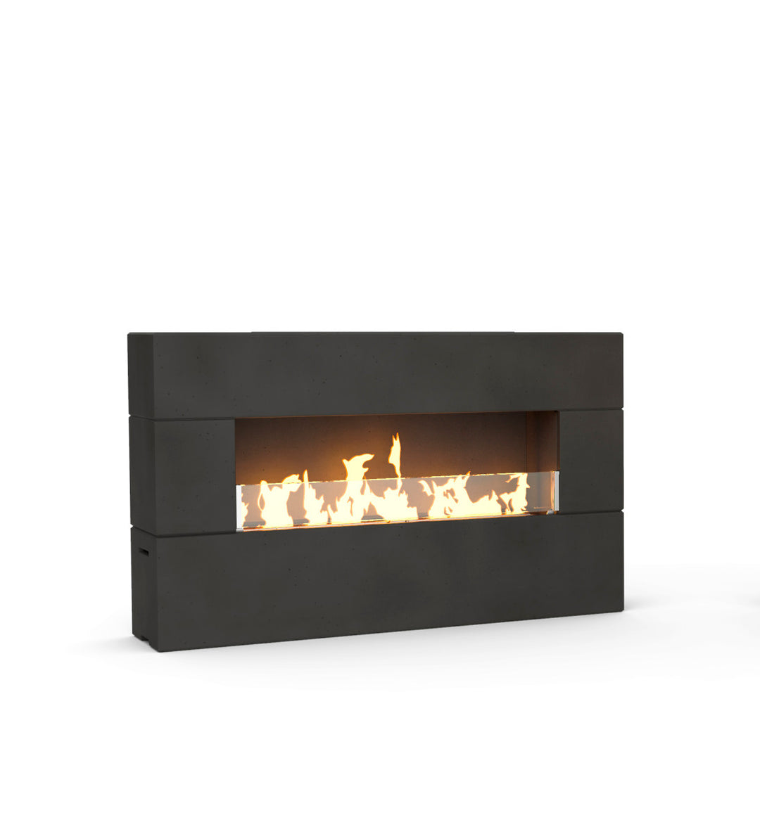 AFD Collection - Milan Low Linear Fireplace - Black Lava color