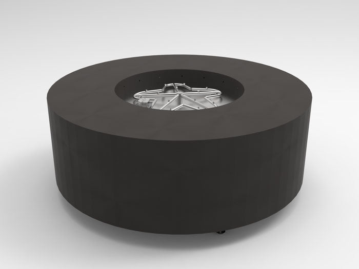 HPC Fire Agni 60" Round Assembled Metal Fire Pit Enclosure, Torpedo Burner, Match Lit Ignition