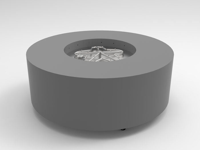 HPC Fire Agni 60" Round Assembled Metal Fire Pit Enclosure, Torpedo Burner, Match Lit Ignition