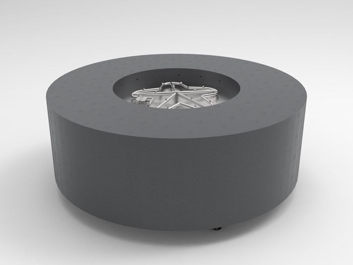 HPC Fire Agni 60" Round Assembled Metal Fire Pit Enclosure, Torpedo Burner, Match Lit Ignition