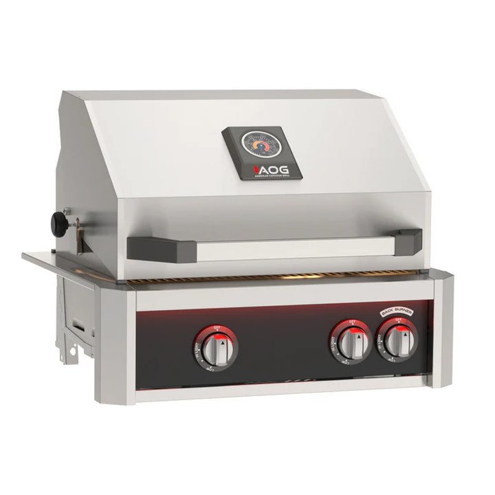 AOG 24" L-Series Built-In Gas Grill with Rotisserie, Lights, and Backburner LP/NG
