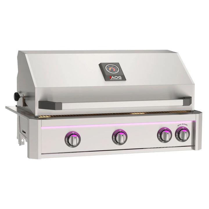 AOG 36" L-Series Built-In Gas Grill with Rotisserie, Lights, and Backburner LP/NG