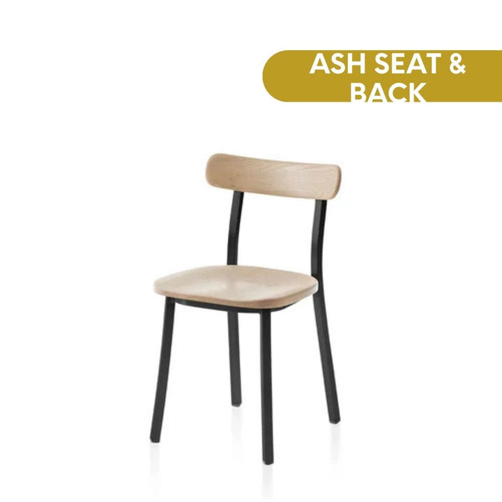 Emeco Black Powder Coated Utility Side Chair by Jasper Morrison