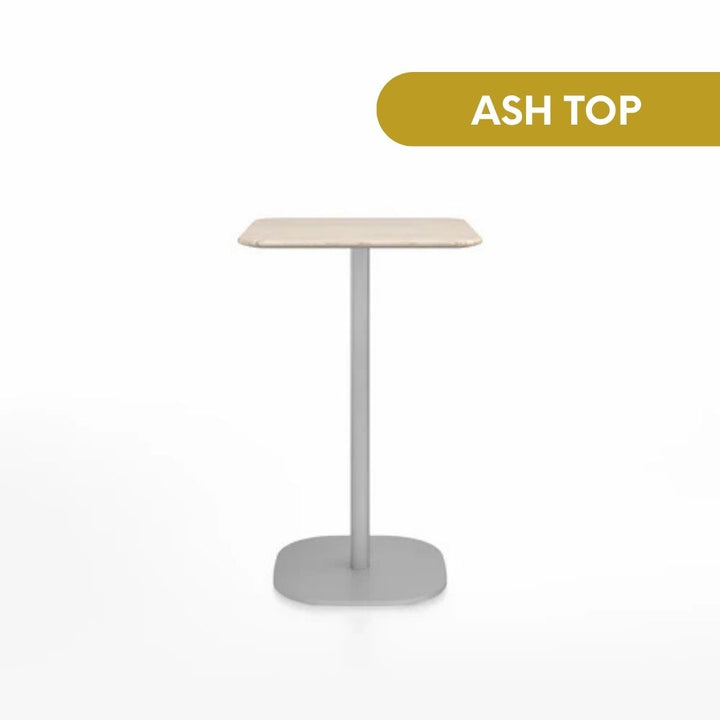 Emeco 2 Inch® X Base Counter Table, 30inches Silver Powder Coated Square by Jasper Morrison