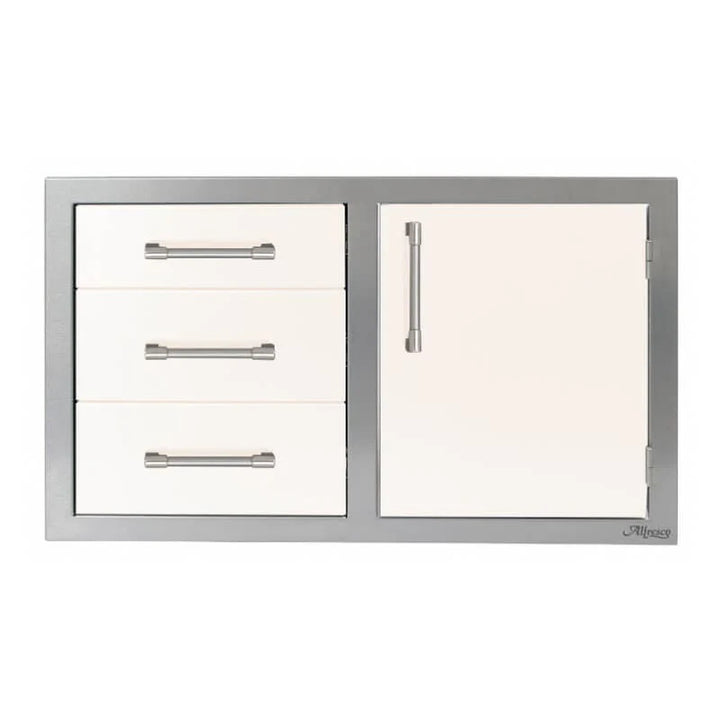 Alfresco 32-Inch Stainless Steel Right-Hinged Soft-Close Door & Triple Drawer Combo