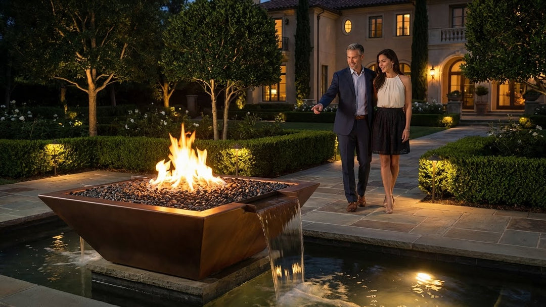 Geo Square Fire Water Bowl