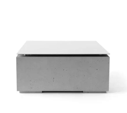 ALEA 32 Square Outdoor Fire Feature, Minimalist Concrete Gas Fire Pit