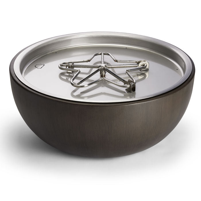 HPC Fire Aluminum Spun Bowl, Walnut Finish, Match Lit, Standard Burner