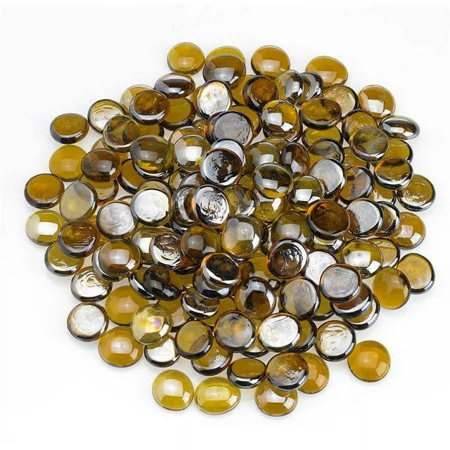 American Fire Glass FB-CARLST-10-J Caramel Luster Firebeads, 10 lbs Jar