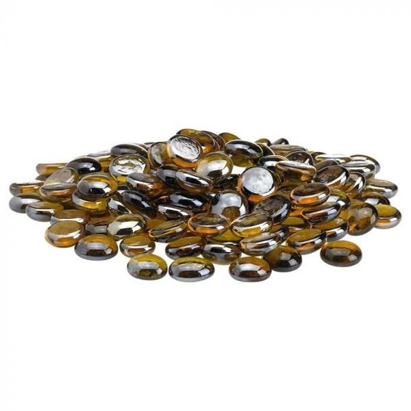 American Fire Glass FB-CARLST-10-J Caramel Luster Firebeads, 10 lbs Jar