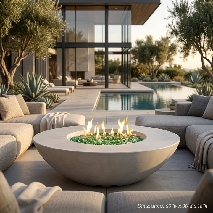 American Fyre Designs - Calais Oval - Lounge Height Firetable