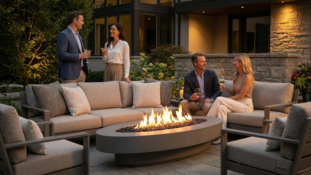 Archpot Midway Oval Low Fire Table