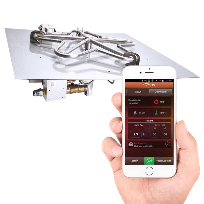 HPC 24" Square Bowl Fire Pit Insert- HI/LO-LP/NG