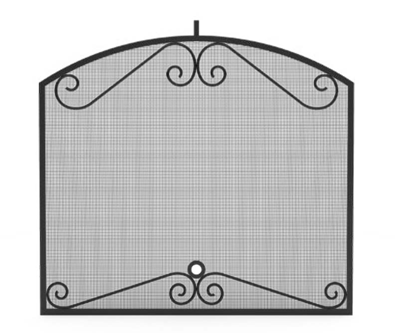 AFD Arched Black Scroll Screen for the Phoenix, Grand Phoenix, and Mariposa Fireplaces