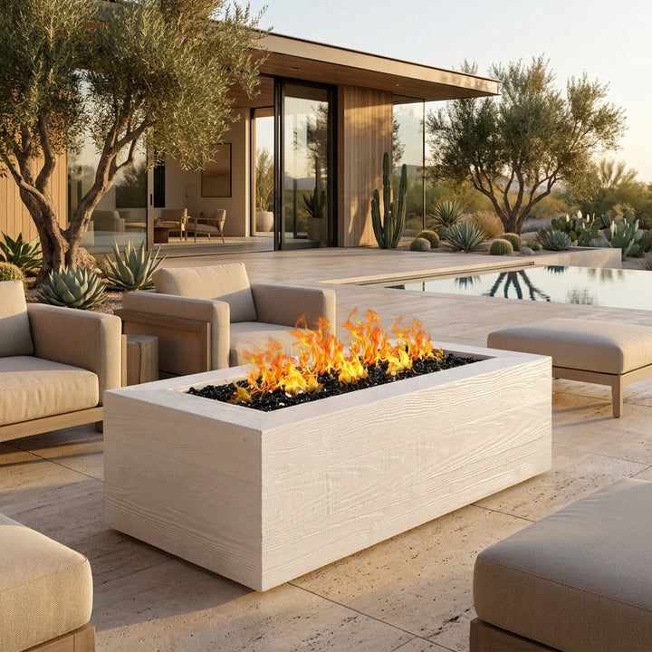Archpot Aspen Block Fire Table
