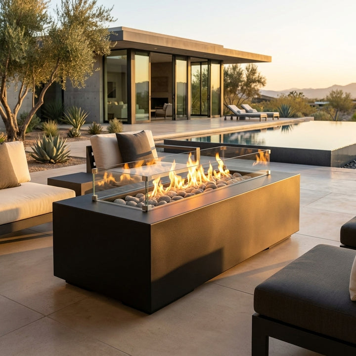 Archpot Aura Rectangle Fire Table