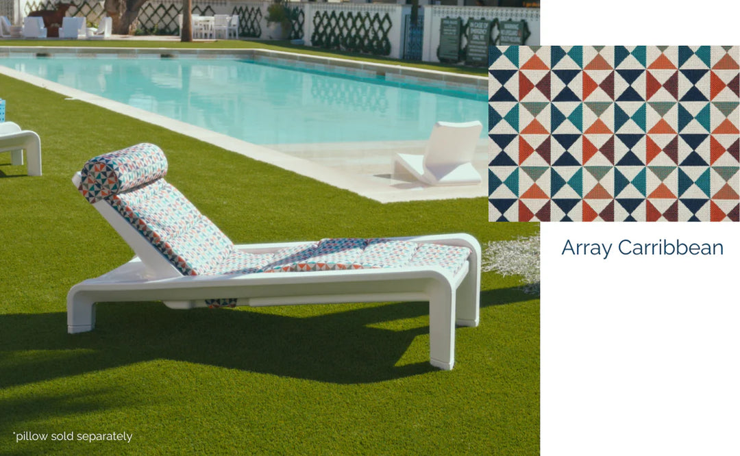 Deck Chaise Sunbrella Cushion - Full-Length Outdoor Chaise Lounge Cushion for Tupelo Deck Chaise