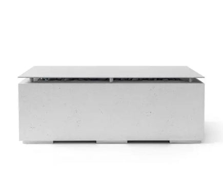 AVERA 48 Rectangular Outdoor Fire Feature, 48" Concrete Gas Fire Pit, Modern Patio Fire Pit
