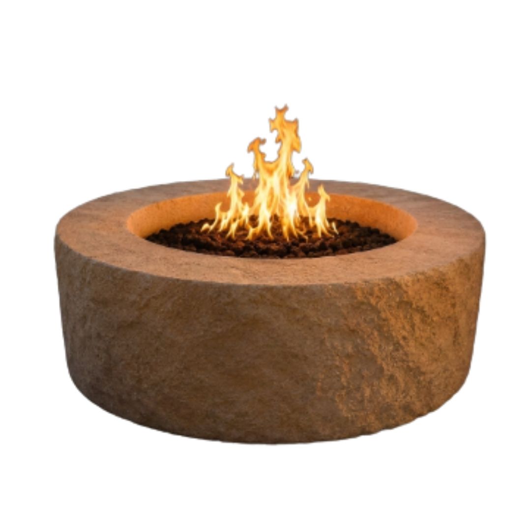 Hand Carved Solid Travertine Stone fire pit