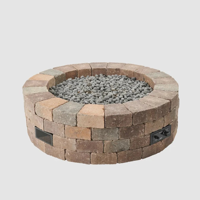 Outdoor GreatRoom Bronson Block 52" Round Gas Fire Pit Kit