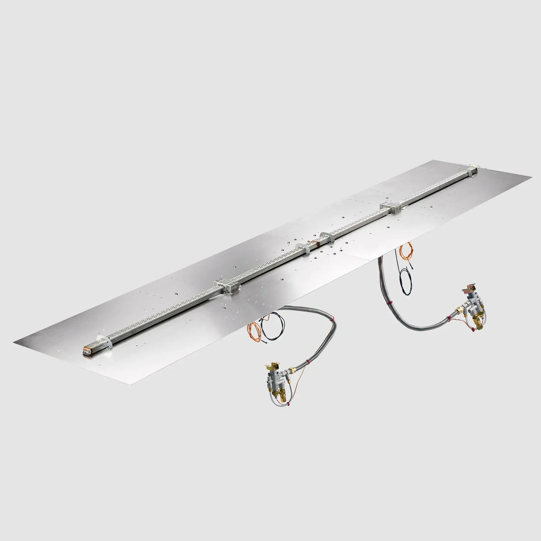 Outdoor Greatroom - 120" x 24" Crystal Fire Plus Linear Gas Fire Pit Burner Plate