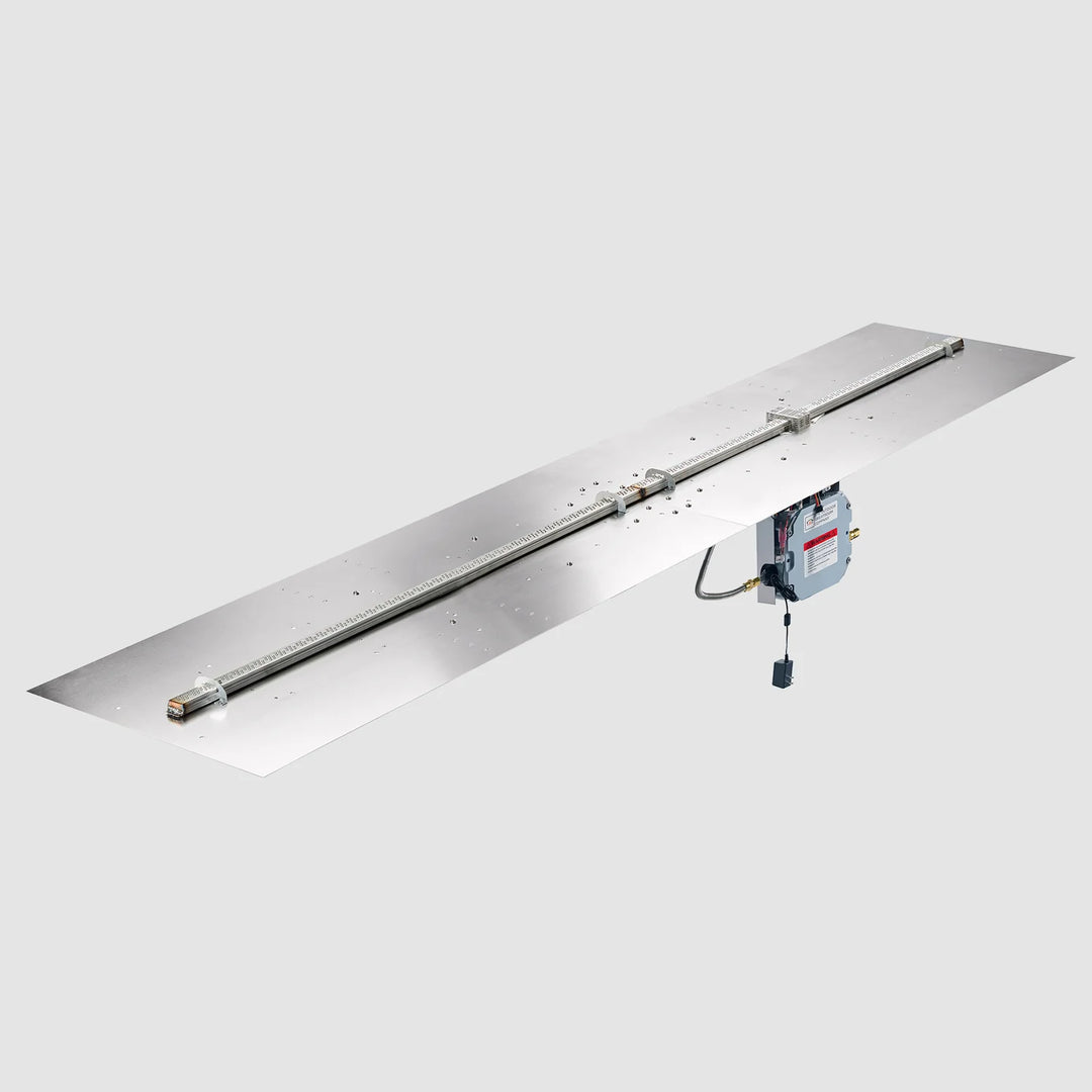 Outdoor Greatroom - 120" x 24" Crystal Fire Plus Linear Gas Fire Pit Burner Plate