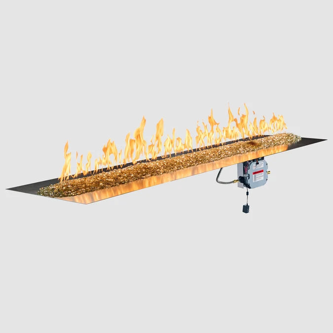Outdoor Greatroom - 108" x 24" Crystal Fire Plus Linear Gas Fire Pit Burner Plate