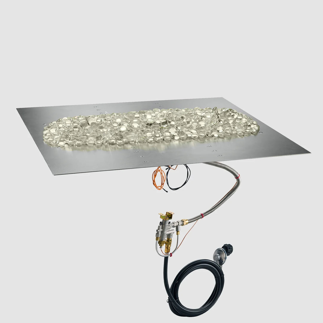 Outdoor Greatroom - 108" x 24" Crystal Fire Plus Linear Gas Fire Pit Burner Plate