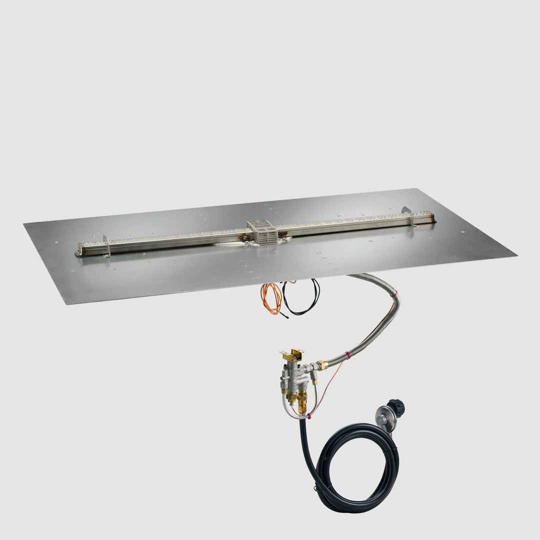 Outdoor Greatroom - 42" x 24"  Crystal Fire Plus Linear Gas Fire Pit Burner Plate with Control