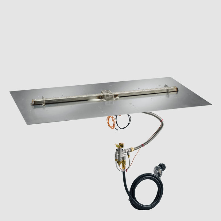 Outdoor Greatroom - 42" x 24"  Crystal Fire Plus Linear Gas Fire Pit Burner Plate with Control