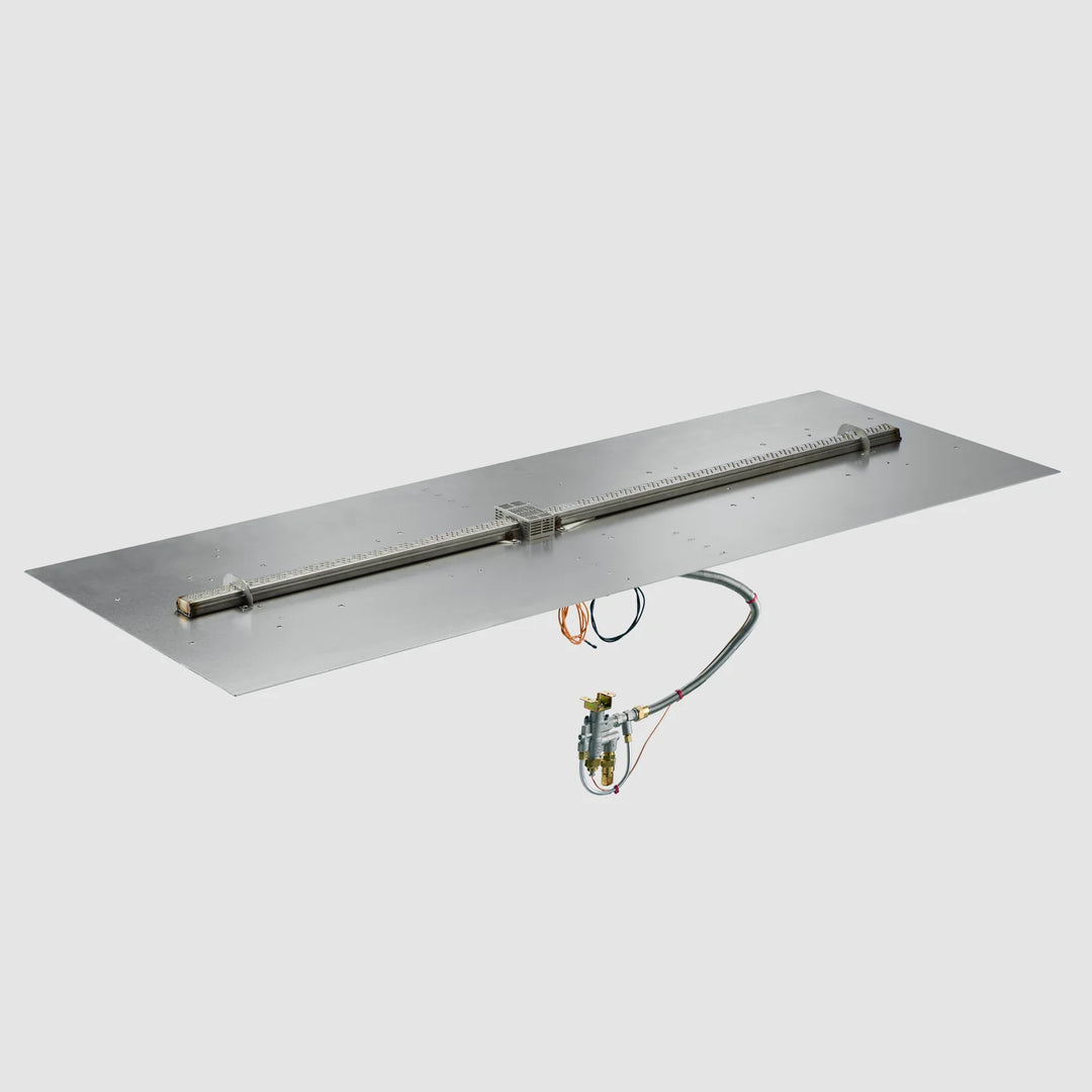 Outdoor Greatroom - 24" x 64" Crystal Fire® Plus Linear Gas Fire Pit Burner Plate with Control Panel