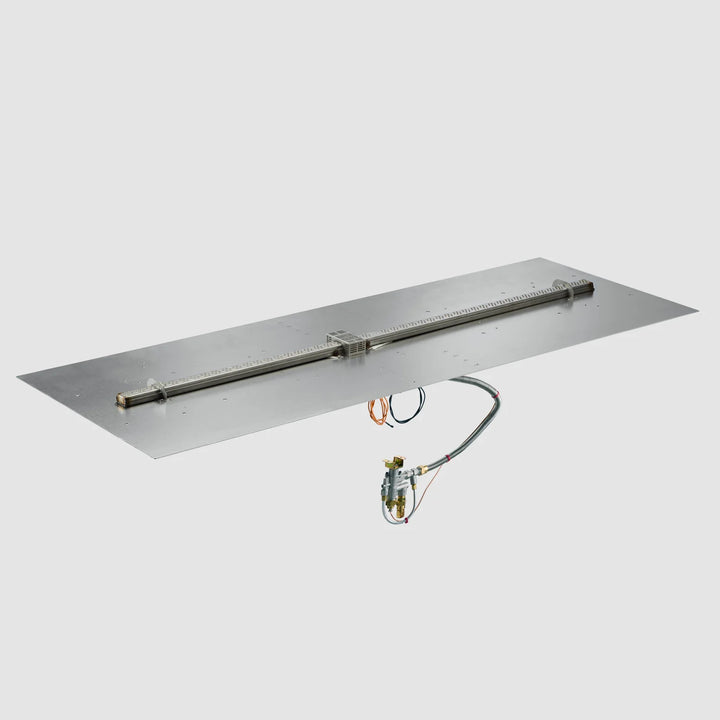 Outdoor Greatroom - 24" x 64" Crystal Fire® Plus Linear Gas Fire Pit Burner Plate with Control Panel