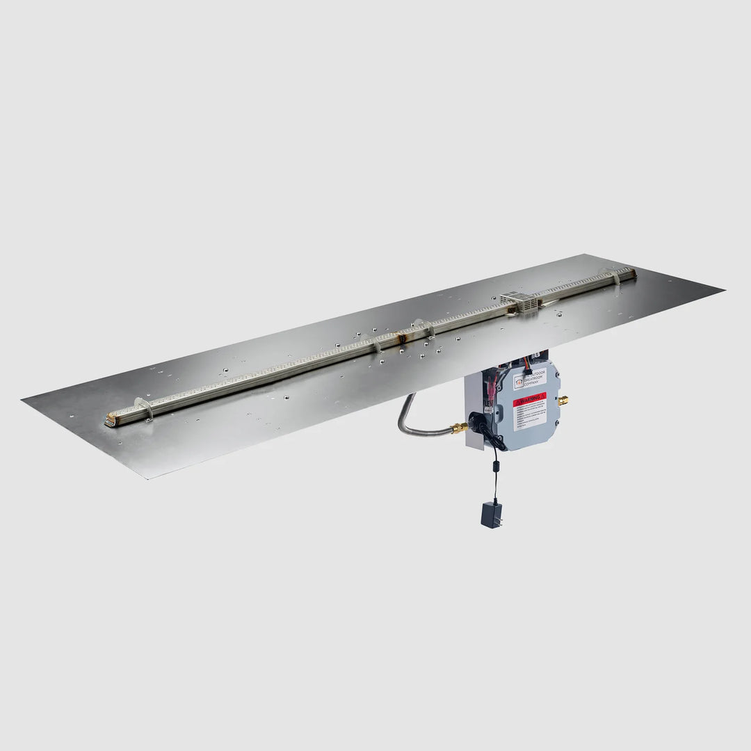 Outdoor Greatroom - 84" x 24" Crystal Fire Plus Linear Gas Fire Pit Burner Plate with Control
