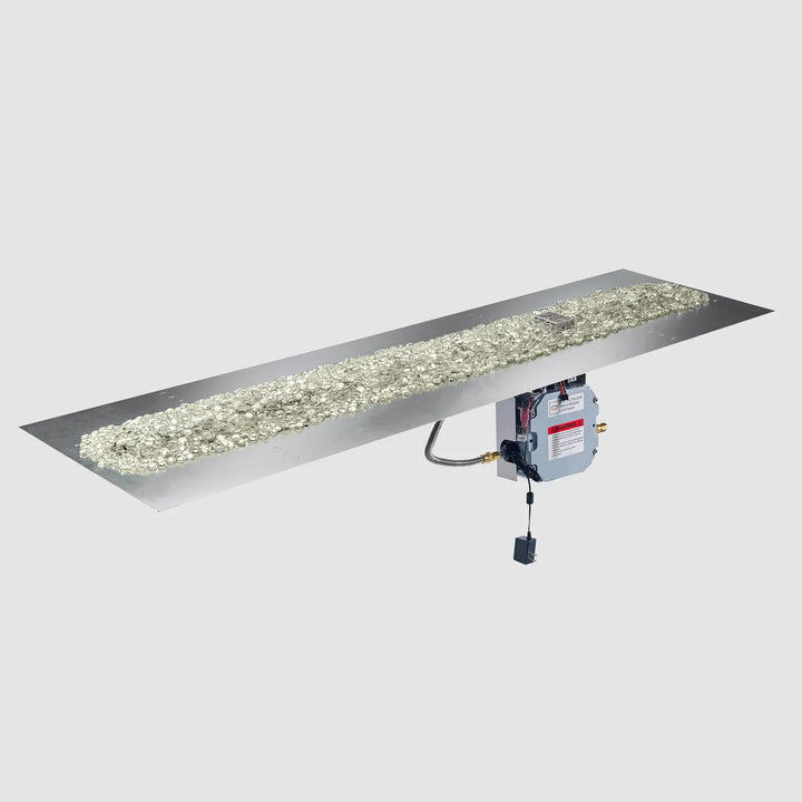 Outdoor Greatroom - 72" x 24" Crystal Fire Plus Linear Gas Fire Pit Burner Plate with Control