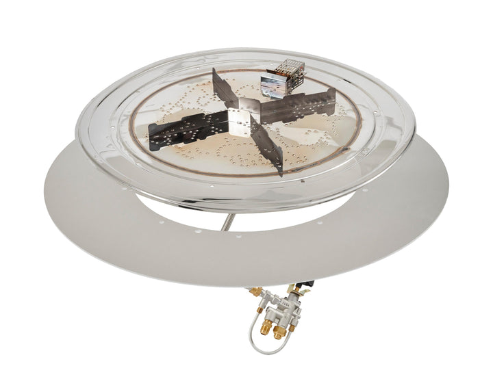 Outdoor Greatroom - 24" Round Crystal Fire Plus Gas Burner Insert and Plate Kit
