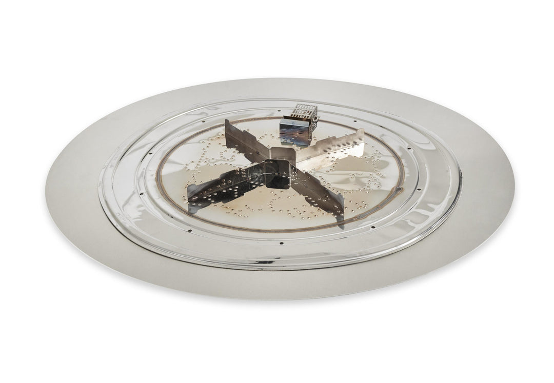 Outdoor Greatroom - 24" Round Crystal Fire Plus Gas Burner Insert and Plate Kit