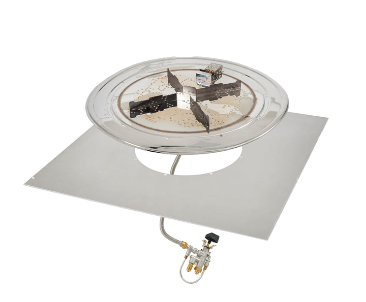 Outdoor Greatroom - 36" x 36" Square Crystal Fire Plus Gas Burner Insert and Plate Kit
